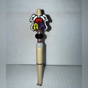 Handmade Beaded Pen- Hocus Pocus topper with resin and silicone beads